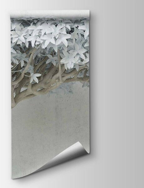 Fototapeta Białe drzewo z białymi liśćmi, Fototapety 3d, Popularne Fototapety, u42486 - Tapeko.pl