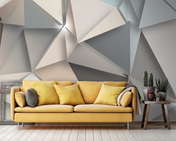 Fototapeta Abstrakcyjne geometryczne kształty w delikatnych kolorach, Fototapety 3d z figurami, Popularne Fototapety, u42871 - Tapeko.pl