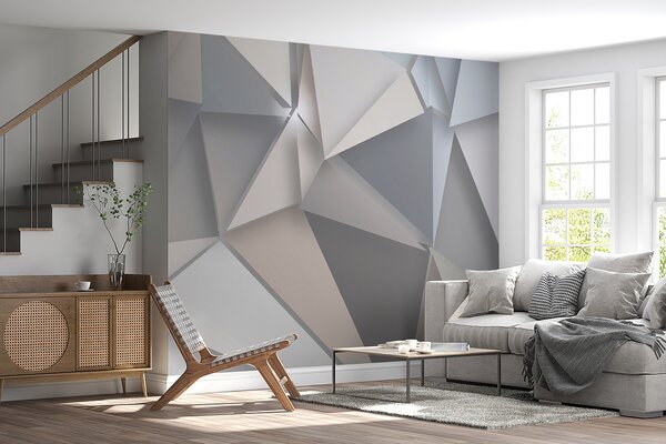 Fototapeta Abstrakcyjne geometryczne kształty w delikatnych kolorach, Fototapety 3d z figurami, Popularne Fototapety, u42871 - Tapeko.pl