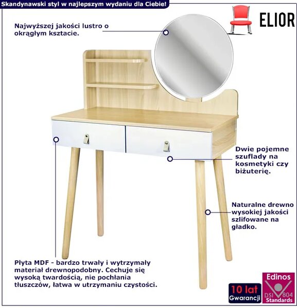 Toaletka mała kosmetyczna z lustrem H6-D70