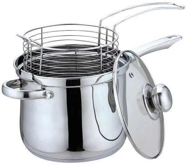 Stalowy garnek z koszykiem do smażenia 3,6L W2-S11