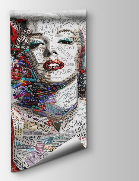Fototapeta Kobieta z czerwonymi ustami i kwiatami, Nowoczesne Fototapety, Popularne Fototapety, u45698 - Tapeko.pl