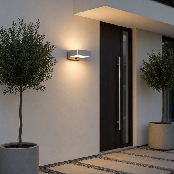Zewnętrzna Lampa Lindby, Fando, szary, aluminium