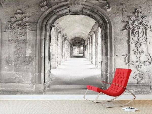 Fototapeta Kamienny łuk z kamienną ścianą, Fototapety 3d, Popularne Fototapety, u50439 - Tapeko.pl