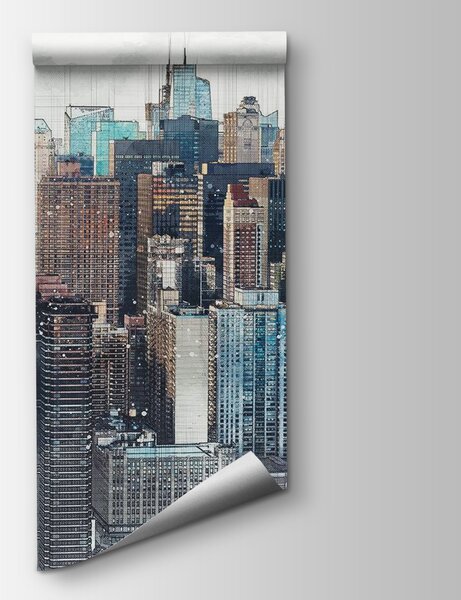 Fototapeta Panorama miasta z wieloma wysokimi budynkami, Fototapety design, Popularne Fototapety, u51081 - Tapeko.pl