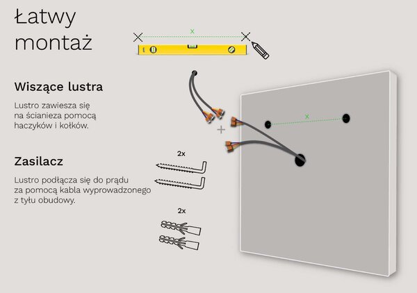 SMART LED lustro do łazienki z oświetleniem M4 premium + SmartScreen with Apple TV
