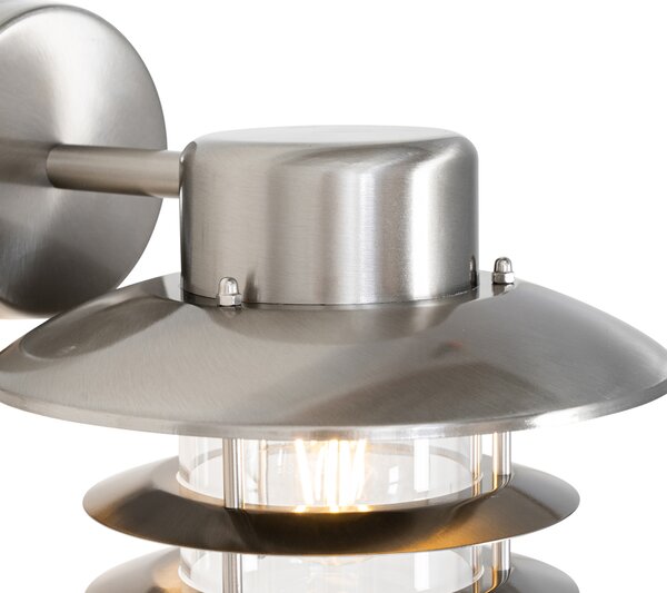 Lampa ścienna industrialna stal IP44 - Shell
