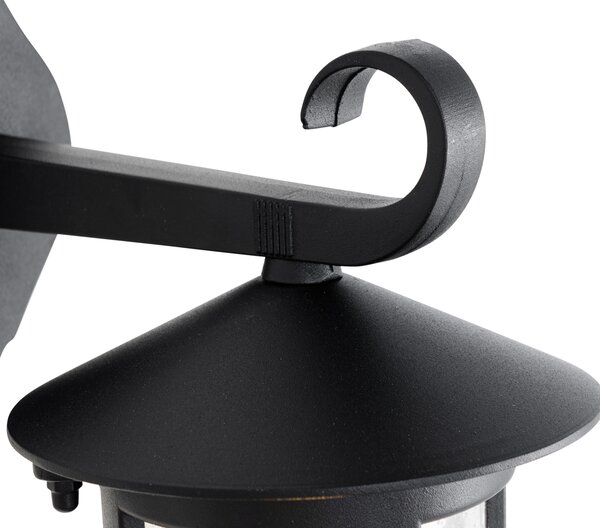 Klasyczna zewnętrzna lampa ścienna czarna IP44 - Herb