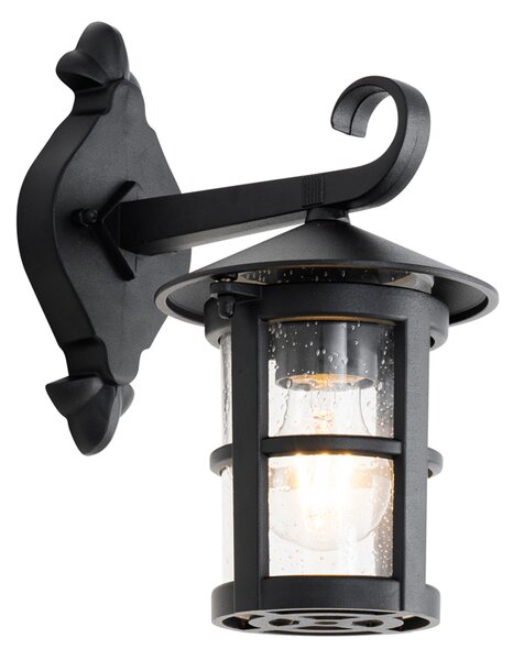 Klasyczna zewnętrzna lampa ścienna czarna IP44 - Herb