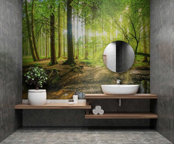 Fototapeta Strumień w lesie, Fototapety Natura, Popularne Fototapety, u52615 - Tapeko.pl