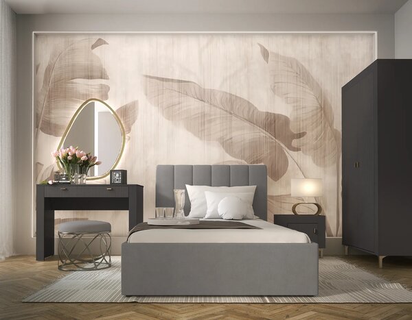 Łóżko dwuosobowe 160x200 Mossa MO12 Szare