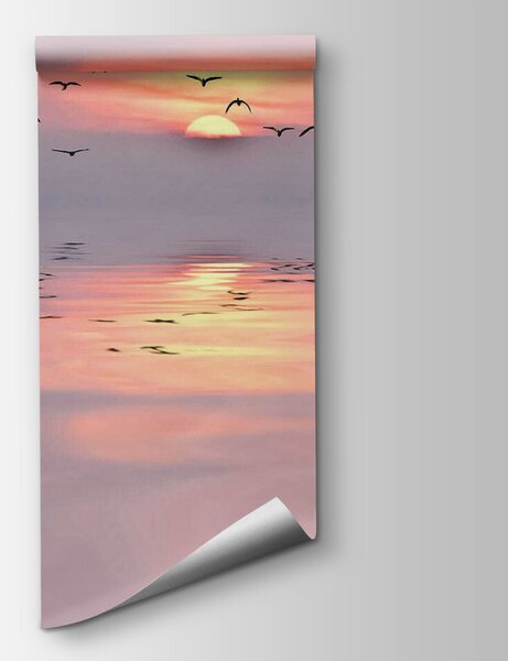 Fototapeta Stado ptaków lecących nad wodą, Fototapety Natura, Popularne Fototapety, u53413 - Tapeko.pl