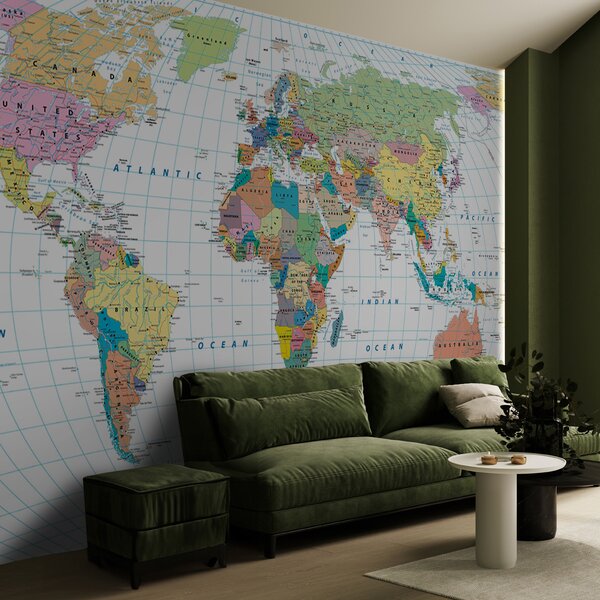 Fototapeta Mapa świata, Fototapety z mapami świata, Popularne Fototapety, u53652 - Tapeko.pl