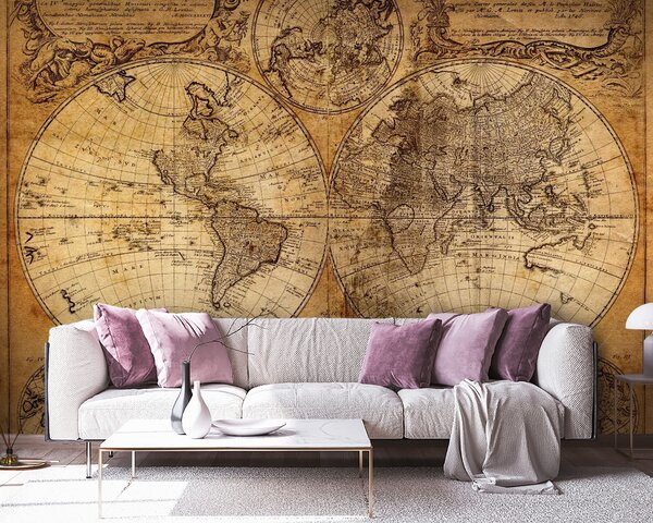 Fototapeta Mapa świata, Fototapety z mapami świata, Popularne Fototapety, u54415 - Tapeko.pl
