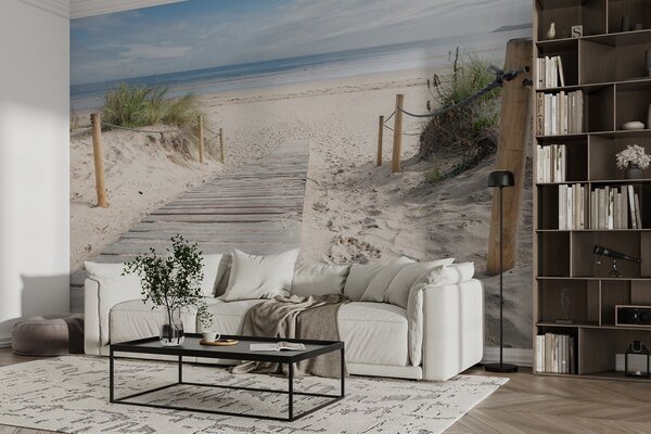 Fototapeta Drewniany chodnik prowadzący na plażę, Fototapety design, Popularne Fototapety, u54357 - Tapeko.pl