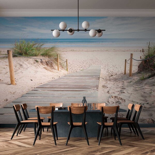 Fototapeta Drewniany chodnik prowadzący na plażę, Fototapety design, Popularne Fototapety, u54357 - Tapeko.pl