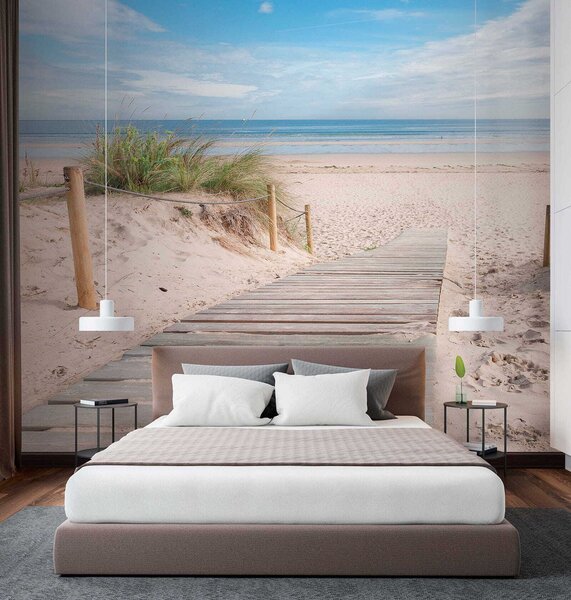 Fototapeta Drewniany chodnik prowadzący na plażę, Fototapety design, Popularne Fototapety, u54357 - Tapeko.pl