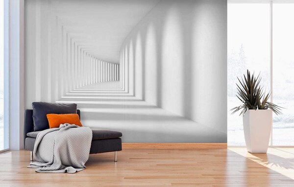 Fototapeta Biały pokój z kolumnami i światłem, Fototapety 3d, Popularne Fototapety, u55301 - Tapeko.pl