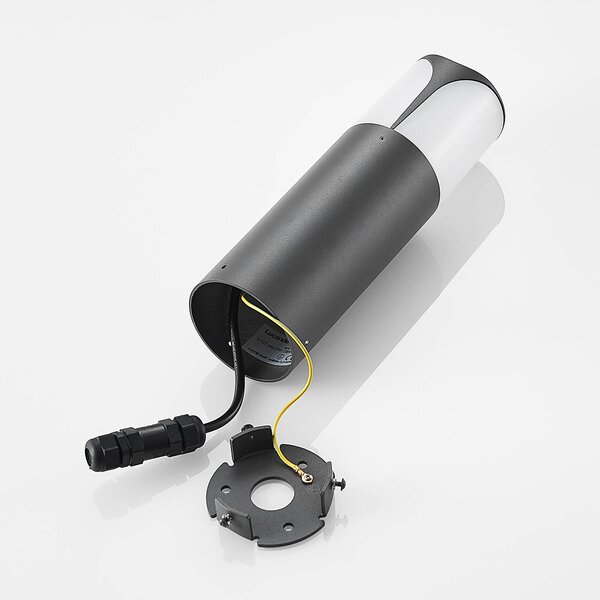 Lampa ogrodowa stojąca Paikea Lucande, możliwość ściemniania, czarny, aluminium, nowoczesny