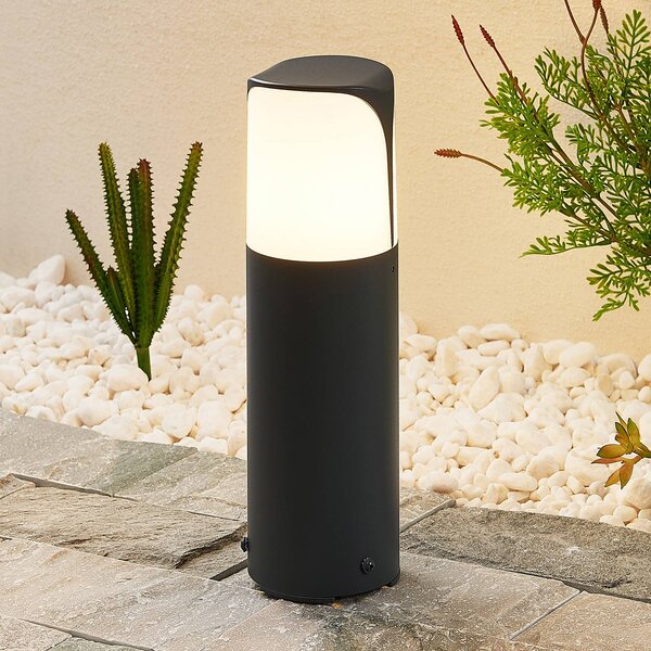 Lampa ogrodowa stojąca Paikea Lucande, możliwość ściemniania, czarny, aluminium, nowoczesny