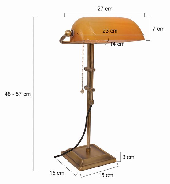 Steinhauer Lampa stołowa Ancilla, brązowy / mosiężny, biuro, metal