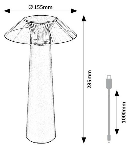 Rabalux 77062 Lampa stołowa LED z ładowarką USB Assen