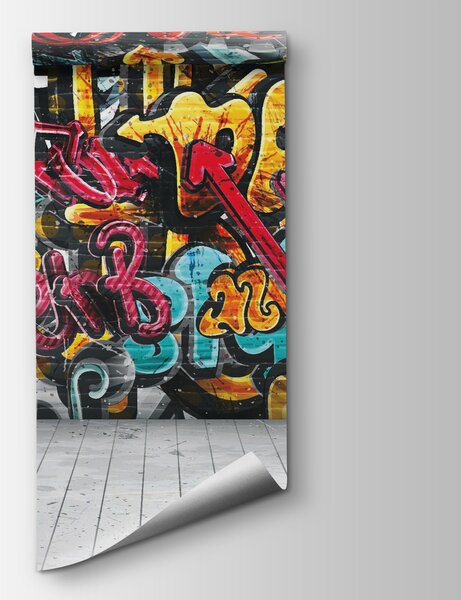 Fototapeta Ściana z graffiti, Fototapety design, Popularne Fototapety, u56045 - Tapeko.pl