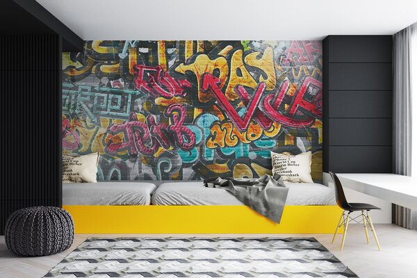 Fototapeta Ściana z graffiti, Fototapety design, Popularne Fototapety, u56045 - Tapeko.pl