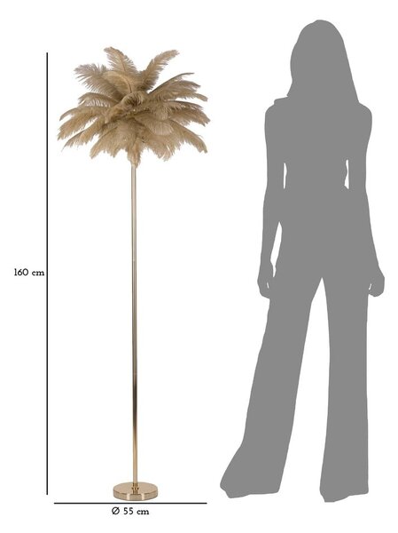 Lampa stojąca w kolorze złota (wysokość 160 cm) Palm – Mauro Ferretti