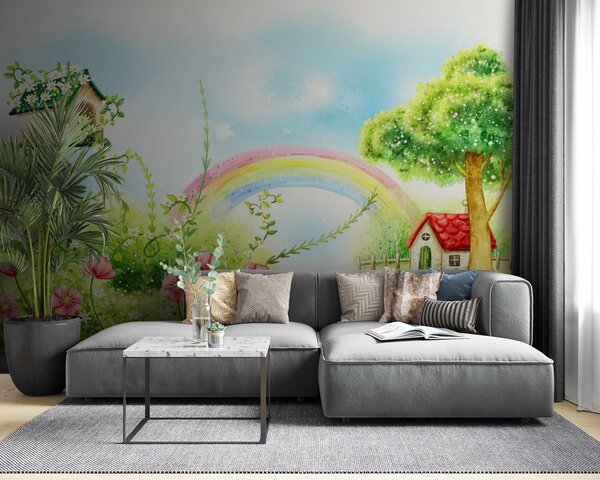 Fototapety Tęcza, roślina i kwiat, Fototapety Dziecięce, Fototapety Dla dziewczynek, u57050 : Uwalls.pl
