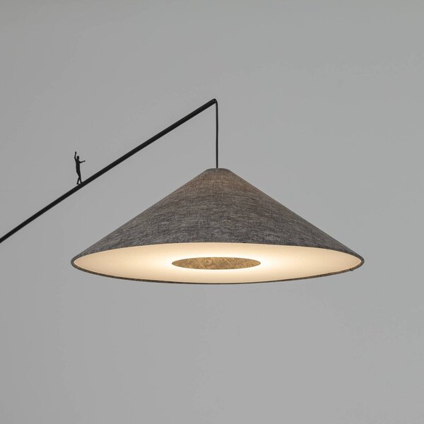 Lampa łukowa - lampa stojąca Poise Nowodvorski Lighting, aluminiowy / szary / cynkowy, salon / jadalnia, metal, nowoczesny