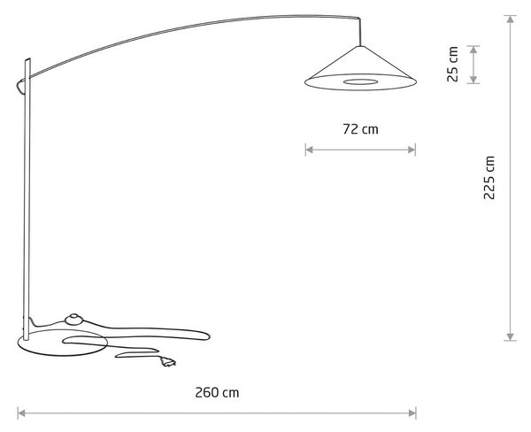 Lampa łukowa - lampa stojąca Poise Nowodvorski Lighting, czarny, salon / jadalnia, metal, nowoczesny