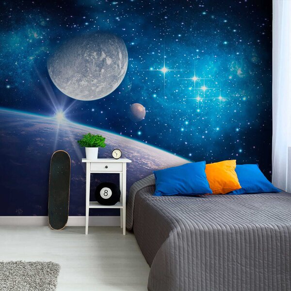 Fototapeta Planeta i księżyc w kosmosie, Fototapety design, Popularne Fototapety, u57785 - Tapeko.pl
