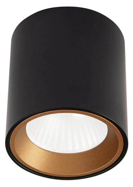 Czarny reflektor sufitowy ze złotym pierścieniem Tub Classic