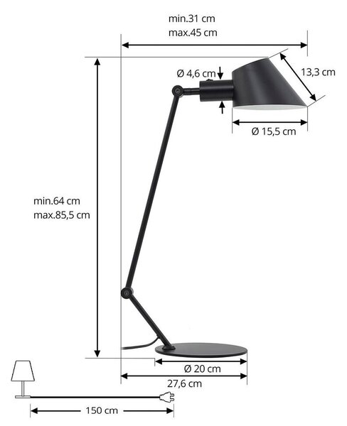 Lindby - Corali Lampa Stołowa Czarny