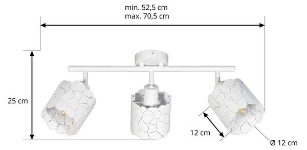 Lindby - Aralena 3 Lampa Sufitowa Biały