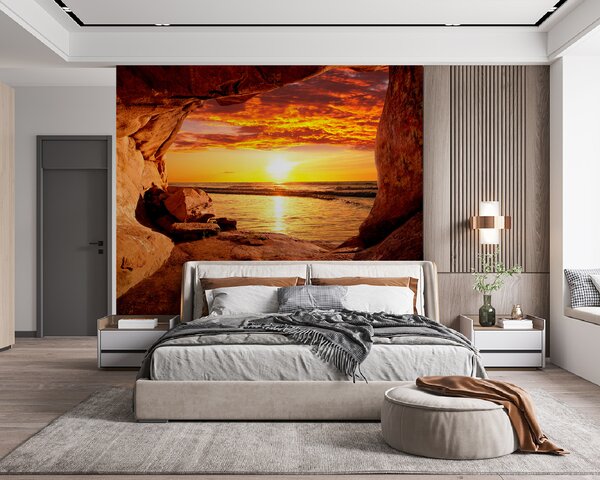 Fototapeta Zachód słońca nad zbiornikiem wodnym, Fototapety Morze i Plaża, Popularne Fototapety, u60242 - Tapeko.pl