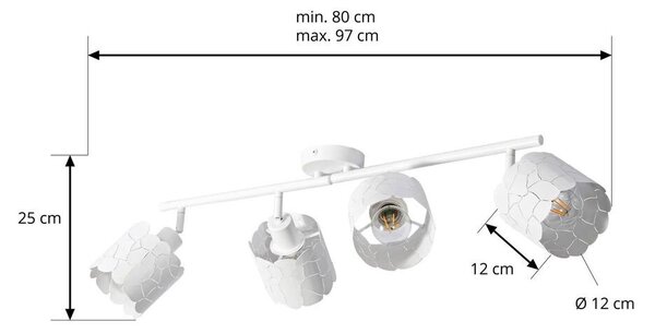 Lindby - Aralena 4 Lampa Sufitowa Biały