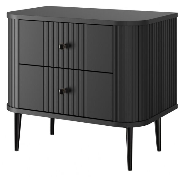 Zestaw szafek nocnych Vesper 56 cm - czarny / czarne nogi