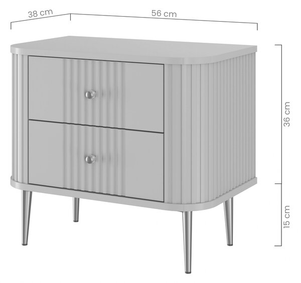 Zestaw szafek nocnych Vesper 56 cm - kaszmir / czarne nogi