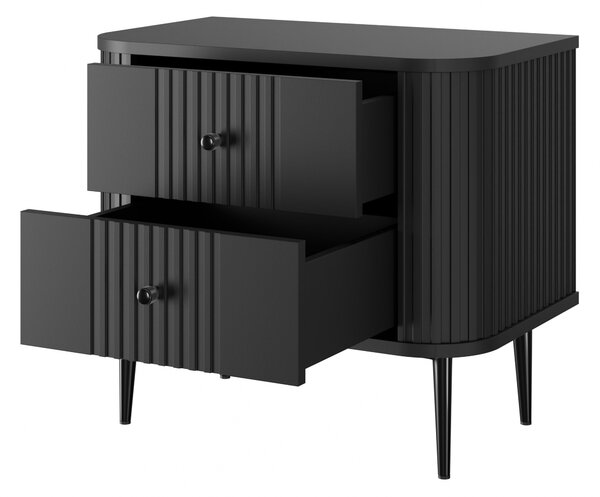 Zestaw szafek nocnych Vesper 56 cm - czarny / czarne nogi