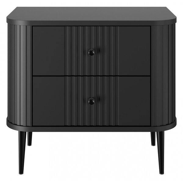 Zestaw szafek nocnych Vesper 56 cm - czarny / czarne nogi