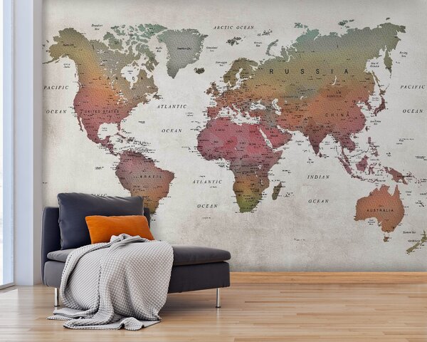 Fototapeta Mapa świata, Fototapety z mapami świata, Popularne Fototapety, u64316 - Tapeko.pl