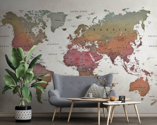 Fototapeta Mapa świata, Fototapety z mapami świata, Popularne Fototapety, u64316 - Tapeko.pl