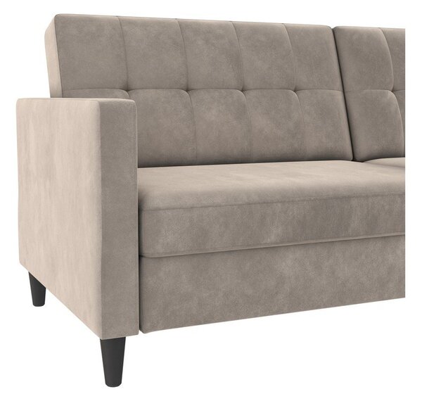 Beżowa aksamitna sofa 203 cm Hartford – Støraa