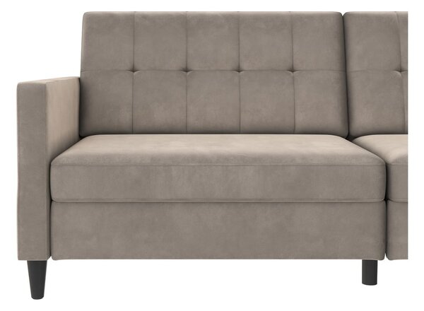 Beżowa aksamitna sofa 203 cm Hartford – Støraa