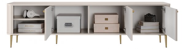 Szafka RTV Vesper 3D 187 cm - kaszmir / złote nogi