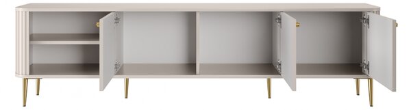 Szafka RTV Vesper 3D 187 cm - kaszmir / złote nogi