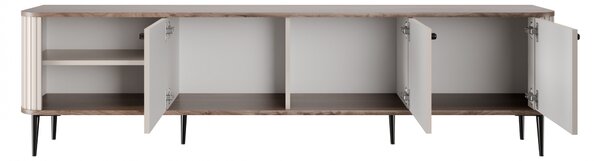 Szafka RTV Vesper 3D 187 cm - kaszmir / orzech / czarne nogi