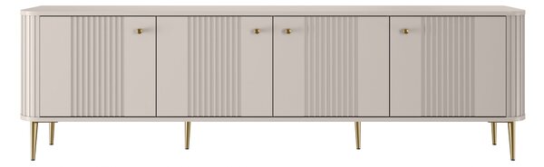 Szafka RTV Vesper 4D 187 cm - kaszmir / złote nogi